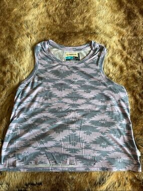 Magellan Outdoors Women's Aztec Print Tank Top in Light Pink and Gray